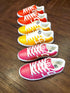 HEED NYC Women's Classic Cherry Red & White Vegan Leather Sneaker